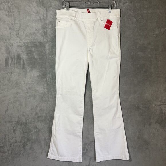 NWT Spanx Pants Women XL Flare Jeans White Stretch Pull On 20349R Slimming - Picture 2 of 12